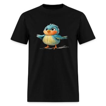 A little bird A windy day - Men's T-Shirt - black - Front - Jose (178cm)