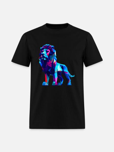 Polygon lions - Men's T-Shirt - black
