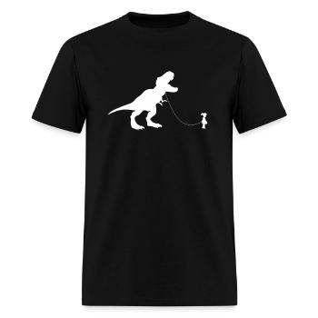 Dinosaur Shirt Pet On A Leach Led By A - Men's T-Shirt - black - Front - Jose (178cm)