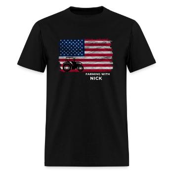 American Farming With Nick T-Shirt - Men's T-Shirt - black - Front - Jose (178cm)