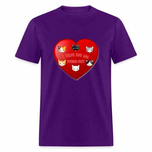 St Valentine Day Purr-fect Heart Alley Cat Pet Pun - Men's T-Shirt