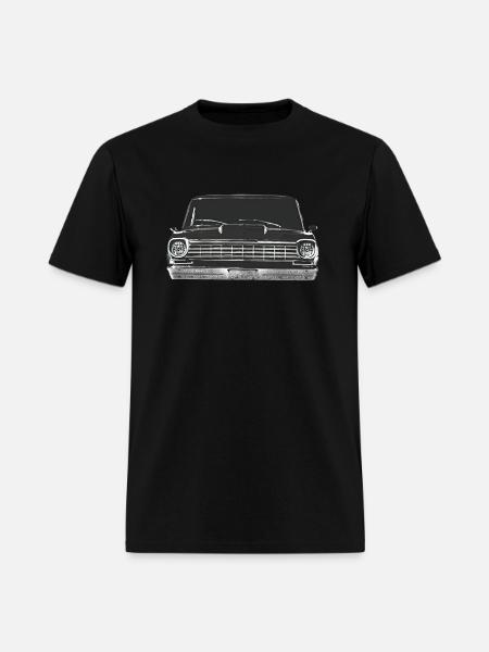 1964 Chevy Nova Ss Front Grill View Silhouette - Men's T-Shirt - black