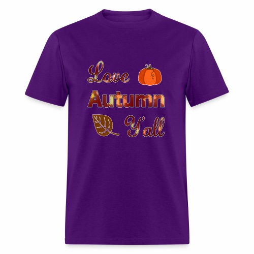 Love Autumn Y'all Fall Season Leaf Foliage Gourd. - Men's T-Shirt