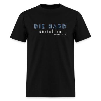 blue white Die Hard Christian - Men's T-Shirt - black - Front - Jose (178cm)