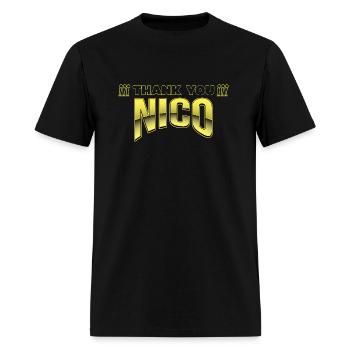 Thank you nico t shirt design yellow - Men's T-Shirt - black - Front - Jose (178cm)