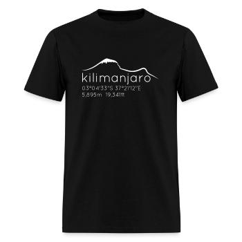 Kilimanjaro With Lat Long Elevation - Men's T-Shirt - black - Front - Jose (178cm)