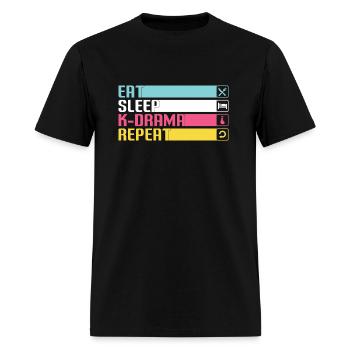 eat sleep kpop, k pop music, korean pop music - Men's T-Shirt - black - Front - Jose (178cm)