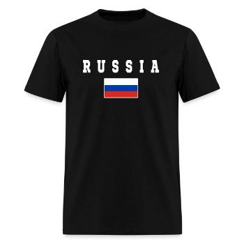 Russia Russian Travel Flag Poccnr - Men's T-Shirt - black - Front - Jose (178cm)