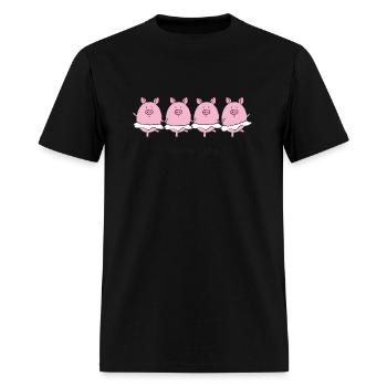 Swan Lake Swine Lake Funny Ballet Pig - Men's T-Shirt - black - Front - Jose (178cm)