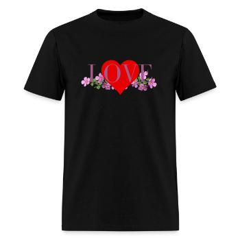 Love heart flower - Men's T-Shirt - black - Front - Jose (178cm)