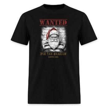 WANTED Santa - Men's T-Shirt - black - Front - Jose (178cm)