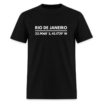 Rio De Janeiro Latitude And Longitude Rio De Janei - Men's T-Shirt - black - Front - Jose (178cm)