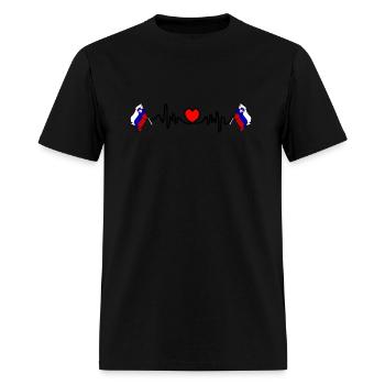 Heart rate cardio for Slovenia - Men's T-Shirt - black - Front - Jose (178cm)
