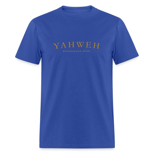Yahweh Established 0000 in Gold - Men's T-Shirt