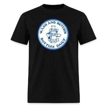 Wash And Return Vintage Milk Bottle Cap - Men's T-Shirt - black - Front - Jose (178cm)