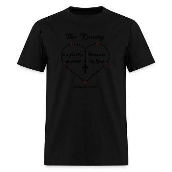 The Rosary is a priceless treasure inspired by God - Men's T-Shirt - black - Front - Jose (178cm)