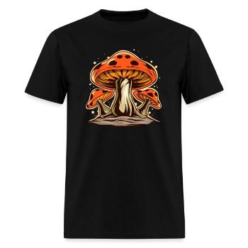 mushrooms, psychedelic, retro, hippie - Men's T-Shirt - black - Front - Jose (178cm)