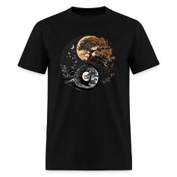 Fractal Moon Phase Tai Chi Women Men Tree of Life - Men's T-Shirt - black - Front - Jose (178cm)