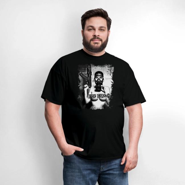 masked girl with AK - FUCK CORONA 4 dark clothes