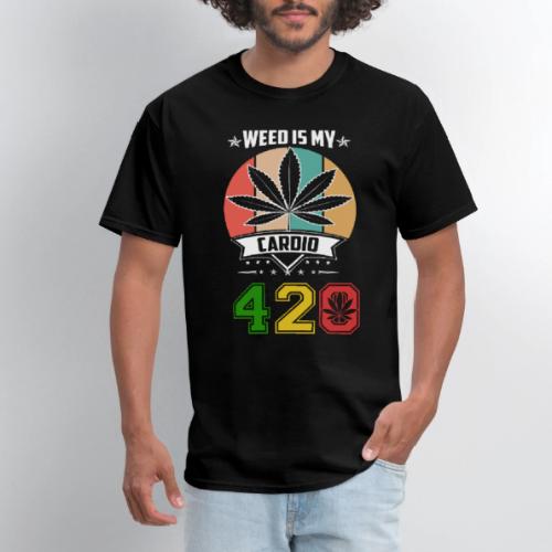 Quick Witted 420 My Cardio Herb Weed Marijuana - Men's T-Shirt