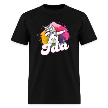 IDA - Beautiful name with dabbing unicorn - Men's T-Shirt - black - Front - Jose (178cm)