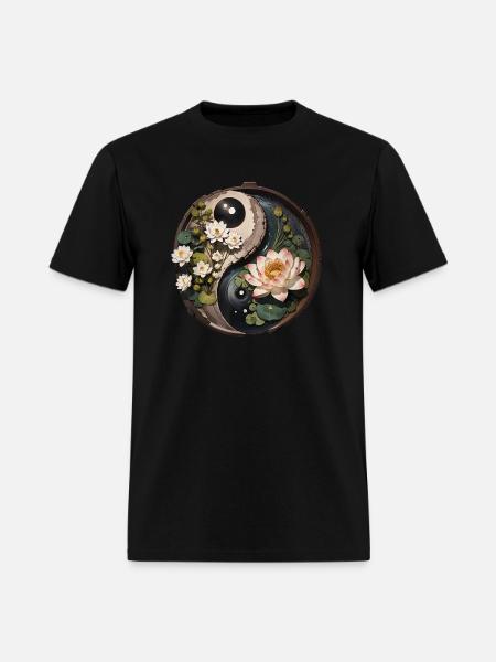 Lotus Flower Pond Yang - Men's T-Shirt - black