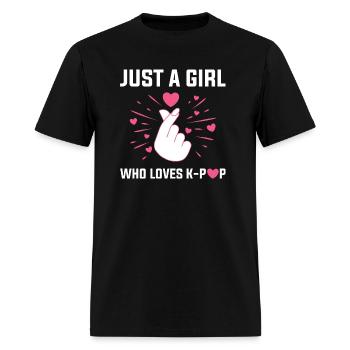Just A Girl Who Loves k-pop, korean pop music - Men's T-Shirt - black - Front - Jose (178cm)