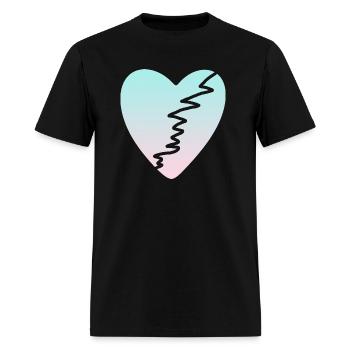 rainbow broken heart - Men's T-Shirt - black - Front - Jose (178cm)