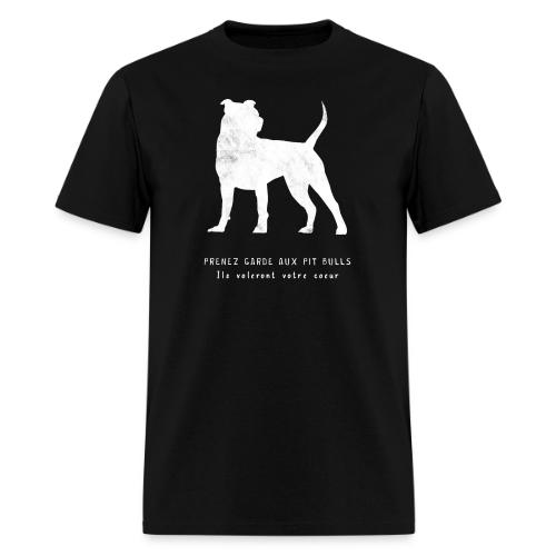 prenez garde aux pit bulls blanc png - Men's T-Shirt