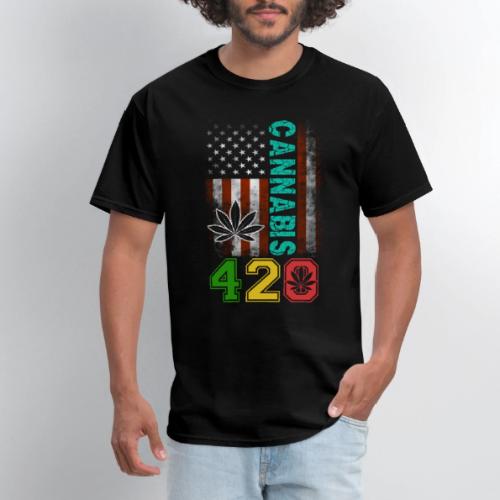 Amusing 420 American Herb Weed Marijuana Design - Men's T-Shirt