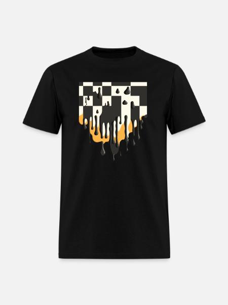 Melting Checkerboard - Men's T-Shirt - black