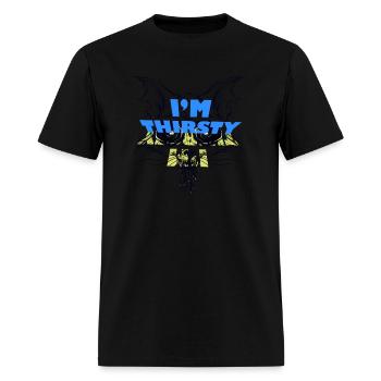 A Thirsty Fox or Cat skull with letters - Men's T-Shirt - black - Front - Jose (178cm)
