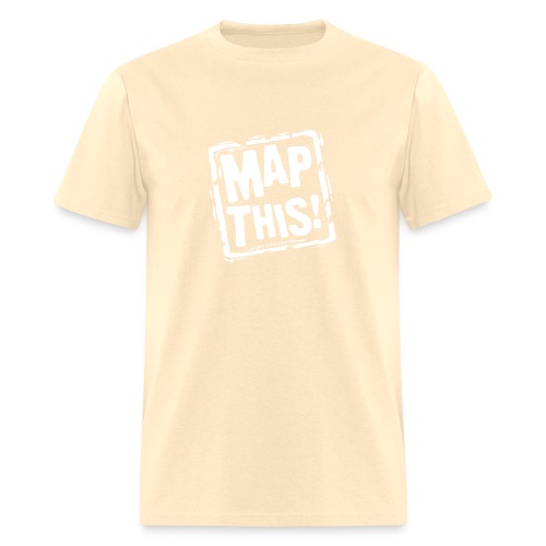 MapThis! White Stamp Logo - Men's T-Shirt