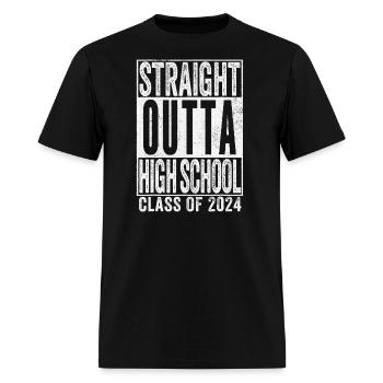STRAIGHT OUTTA HIGH SCHOOL Class of 2024 - Men's T-Shirt - black - Front - Jose (178cm)
