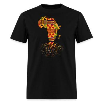 Cool Africa Map Shirt Traditional Kente Cloth - Men's T-Shirt - black - Front - Jose (178cm)
