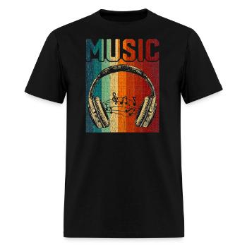 Electronic Music Lover DJ Gift Headphones - Men's T-Shirt - black - Front - Jose (178cm)