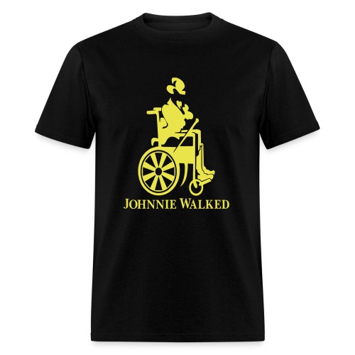 Johnnie walked, wheelchair humor, whiskey and roll - Men's T-Shirt