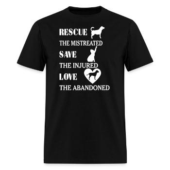 Rescue, Save, Love - Men's T-Shirt - black - Front - Jose (178cm)