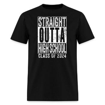 STRAIGHT OUTTA HIGH SCHOOL Class of 2024 - Men's T-Shirt - black - Front - Jose (178cm)