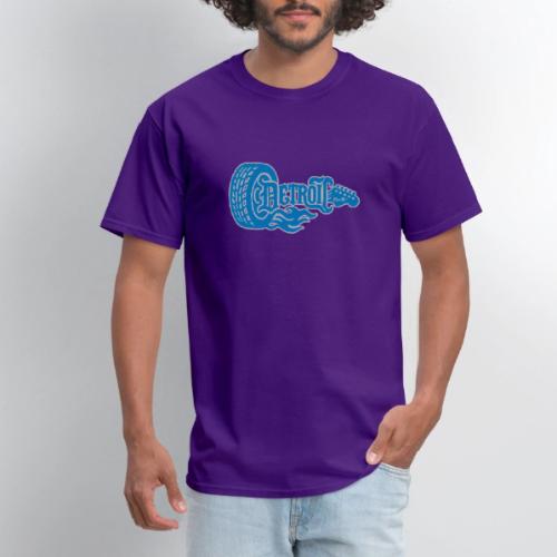 The D® - Detroit Wheel Guitar with Flames Bl Slvr - Men's T-Shirt