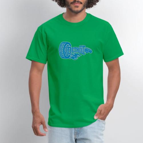 The D® - Detroit Wheel Guitar with Flames Bl Slvr - Men's T-Shirt