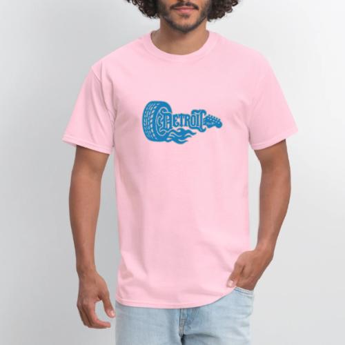 The D® - Detroit Wheel Guitar with Flames Bl Slvr - Men's T-Shirt