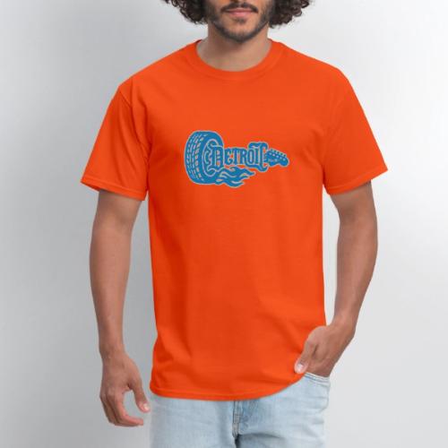 The D® - Detroit Wheel Guitar with Flames Bl Slvr - Men's T-Shirt