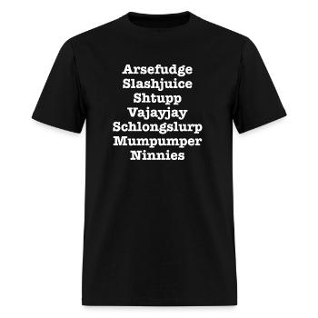 7 words type 2white outline - Men's T-Shirt - black - Front - Jose (178cm)