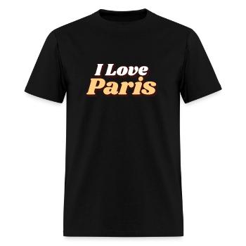 I LOVE PARIS - Men's T-Shirt - black - Front - Jose (178cm)