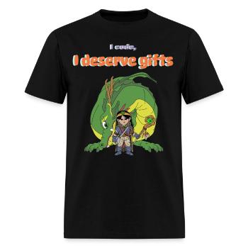I code, I deserve gifts - Men's T-Shirt - black - Front - Jose (178cm)