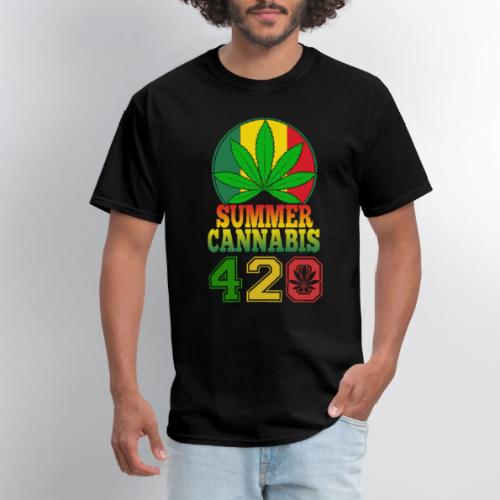 Enjoyable 420 Summer Smoker Weed Marijuana Design - Men's T-Shirt