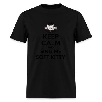 The Big Bang Theory Keep Calm Sing Soft Kitty - Men's T-Shirt - black - Front - Jose (178cm)