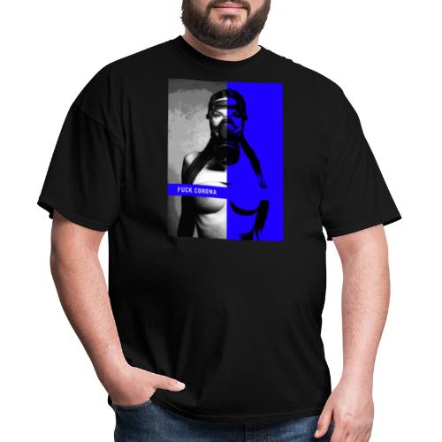 masked girl blue - FUCK CORONA 4 dark clothes - Men's T-Shirt