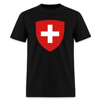 Swiss Switzerland Flag Swiss Cross Alps - Men's T-Shirt - black - Front - Jose (178cm)